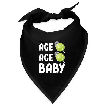 Ace Ace Baby Tennis Spruch - Bandana Dreieckstuch - Schwarz - Vorne