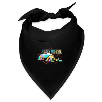 Froher Golden Retriever Apportierhund - Bandana Dreieckstuch - Schwarz - Vorne