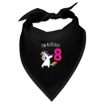 Glitzernder Einhorn Kindergeburtstag - Bandana Dreieckstuch - Schwarz - Vorne