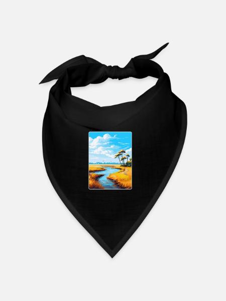 Donana Nationalpark Spanien Vintage Reiseplakat - Bandana Dreieckstuch - Schwarz