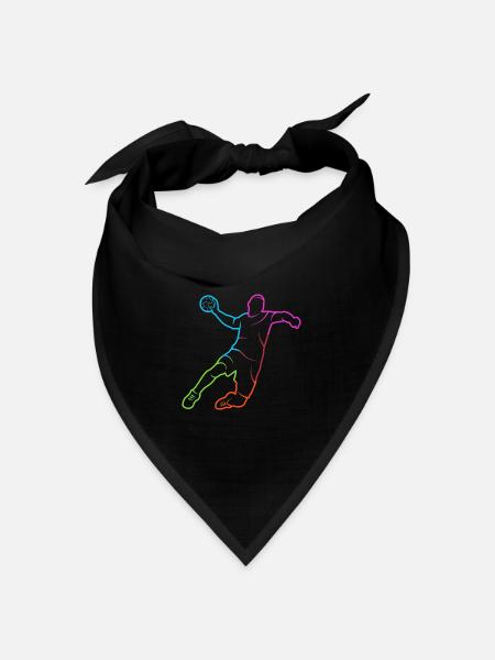 Handballer Handball Spieler bunt Handballspieler - Bandana Dreieckstuch - Schwarz