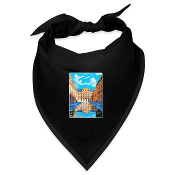Schloss Versailles Frankreich Vintage Reiseplakat WPA - Bandana Dreieckstuch - Schwarz - Vorne