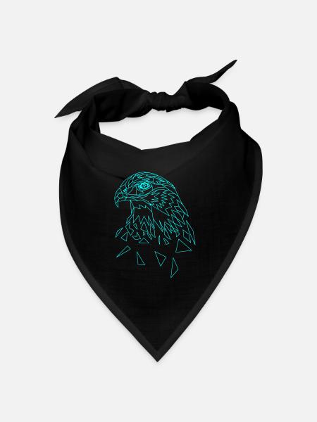 Adler geometrisch - Bandana Dreieckstuch - Schwarz