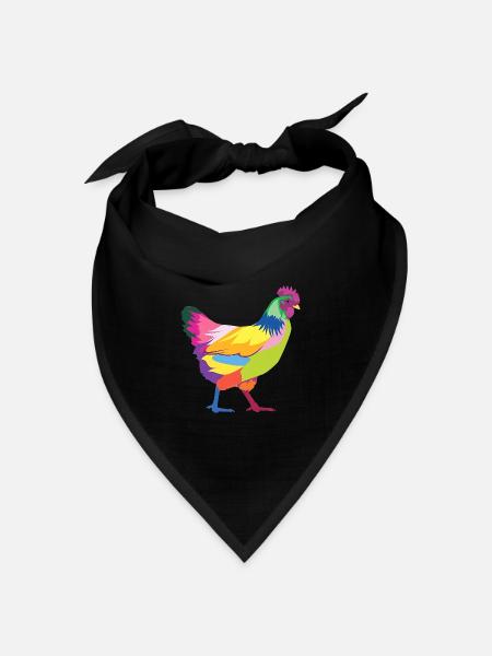 Huhn - Bandana Dreieckstuch - Schwarz