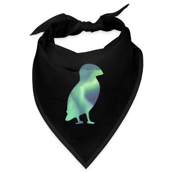 Puffin Island Papageitaucher Iceland Aurora - Bandana Dreieckstuch - Schwarz - Vorne
