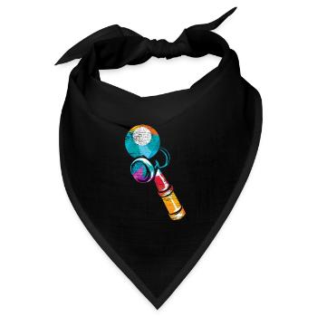 Schwungvolles Kendama Ballspiel - Bandana Dreieckstuch - Schwarz - Vorne