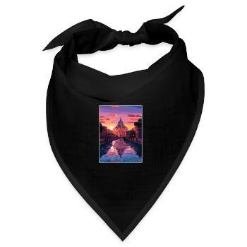 St. Peter S Basilika Italien Vintage Reiseposter - Bandana Dreieckstuch - Schwarz - Vorne