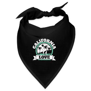 California Love USA Staat Amerika Kalifornierin - Bandana Dreieckstuch - Schwarz - Vorne