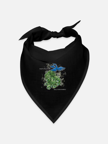 vogel pfau art deco simpel spruch lustig funken - Bandana Dreieckstuch - Schwarz