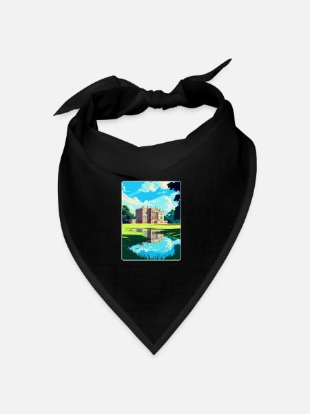 Attingham Park Shropshire Reiseposter Souvenir - Bandana Dreieckstuch - Schwarz