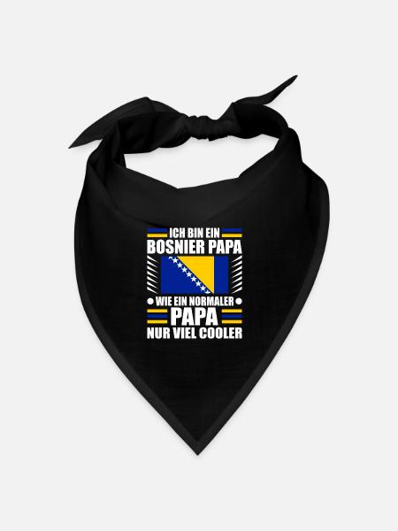 Bosnier Bosnien Papa Bosnischer Vater - Bandana Dreieckstuch - Schwarz