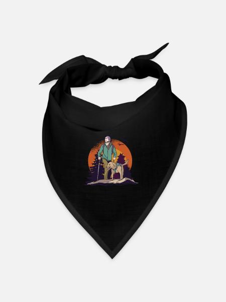 Wandern mit dem Hund - Bandana Dreieckstuch - Schwarz