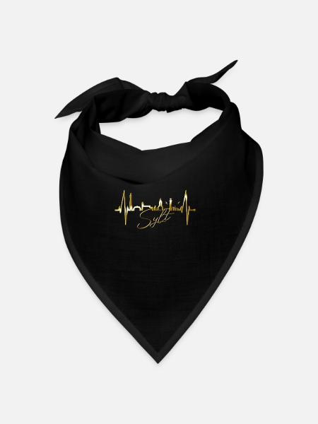 Sylt Skyline Nordsee Herzschlag Nordfriesen Sylter - Bandana Dreieckstuch - Schwarz