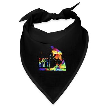 Wieselflinker Unihockey Stürmer - Bandana Dreieckstuch - Schwarz - Vorne