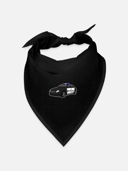 Polizeiauto - Bandana Dreieckstuch - Schwarz