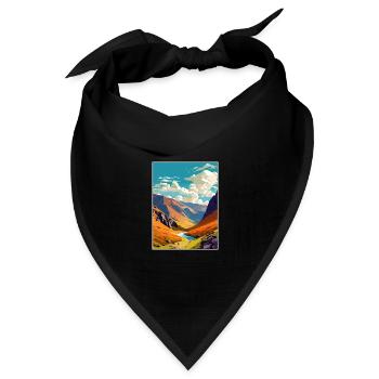 Helvellyn Cumbria Vintage Reiseposter Souvenir - Bandana Dreieckstuch - Schwarz - Vorne