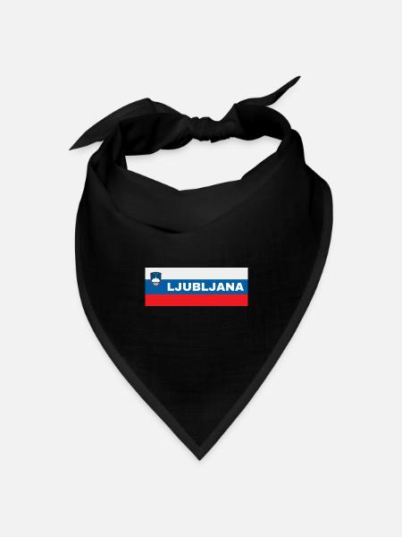 Ljubljana Stadt in slowenischer Flagge - Bandana Dreieckstuch - Schwarz
