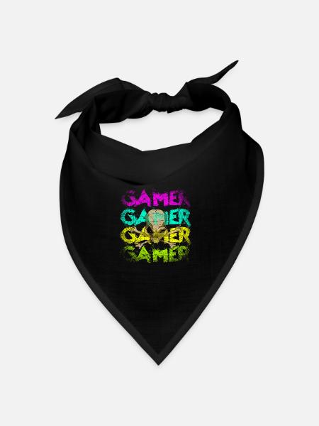 Gamer - Bandana Dreieckstuch - Schwarz