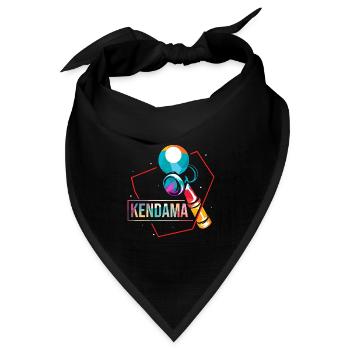 Spritziger Kendama Trickvariation - Bandana Dreieckstuch - Schwarz - Vorne