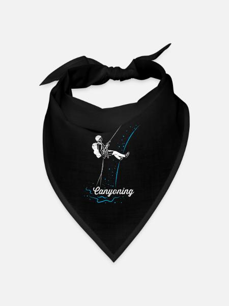 Actionreiches Canyoning Abseilen - Bandana Dreieckstuch - Schwarz