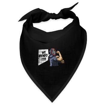 Disziplinierter Kendo Schwertkampf - Bandana Dreieckstuch - Schwarz - Vorne