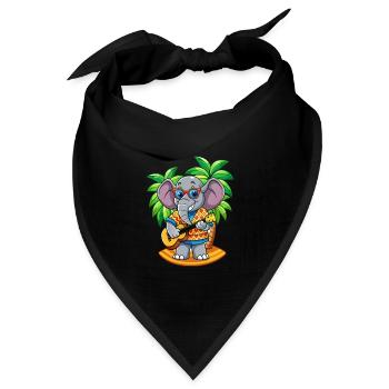 Lustige Elefant Cartoon Sommer Strand Sonnenbrille - Bandana Dreieckstuch - Schwarz - Vorne