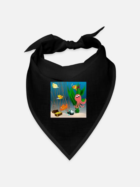 Unterwasserwelt - Bandana Dreieckstuch - Schwarz
