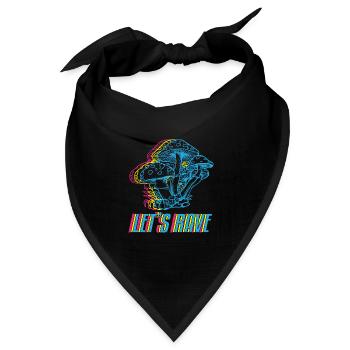 Let´s Rave - Bandana Dreieckstuch - Schwarz - Vorne