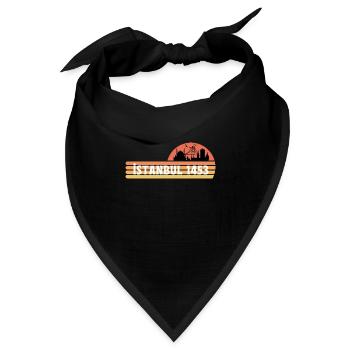 Skyline von Istanbul in einem Retro Design - Bandana Dreieckstuch - Schwarz - Vorne