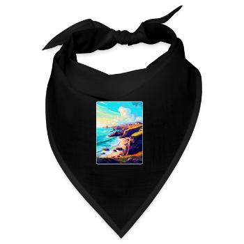 Lizard Point England Uk Reise Poster Souvenir WPA - Bandana Dreieckstuch - Schwarz - Vorne