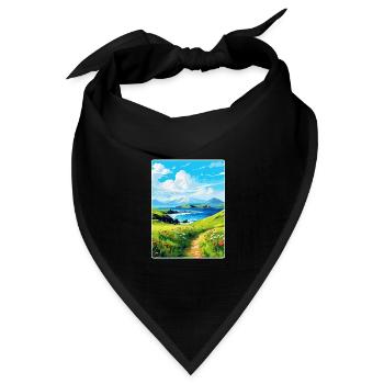 Isle Of Canna Schottland Großbritannien Reise Poster Souvenir - Bandana Dreieckstuch - Schwarz - Vorne