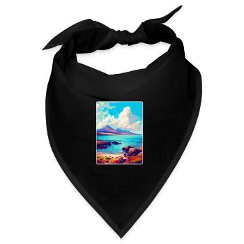Isle Of Arran Schottland Großbritannien Reise Poster Souvenir - Bandana Dreieckstuch - Schwarz - Vorne