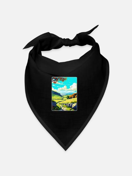 Yorkshire Dales Nationalpark Reiseplakat WPA - Bandana Dreieckstuch - Schwarz