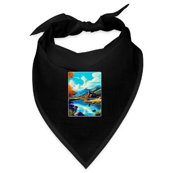 Killarney Nationalpark Irland Großbritannien Reiseplakat - Bandana Dreieckstuch - Schwarz - Vorne