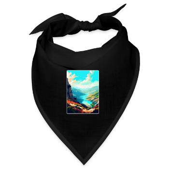 Geres Nationalpark Portugal Vintage Reiseplakat - Bandana Dreieckstuch - Schwarz - Vorne