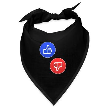 Kontrast-Daumen Hoch/Runter Symbole - Bandana Dreieckstuch - Schwarz - Vorne