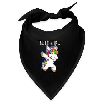 Ketamine Unicorn Keta Raver - Bandana Dreieckstuch - Schwarz - Vorne