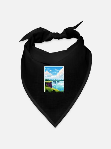 Niagara Falls Kanada Vintage Reiseposter WPA Kunst - Bandana Dreieckstuch - Schwarz