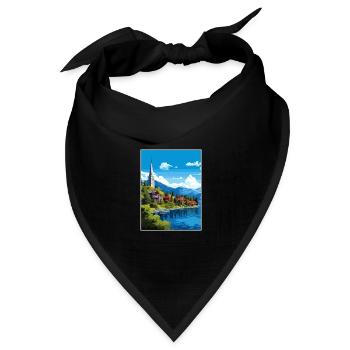 San Carlos De Bariloche Vintage Reiseposter WPA - Bandana Dreieckstuch - Schwarz - Vorne
