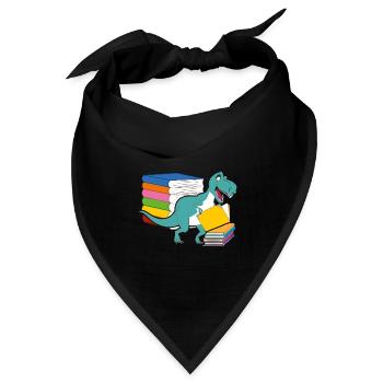 Dinosaurier Bücher Zukunft Paläontologe Dinosaurie - Bandana Dreieckstuch - Schwarz - Vorne