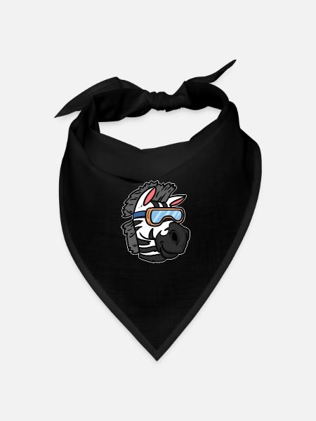 Fröhliches Zebra Brillenträger - Bandana Dreieckstuch - Schwarz