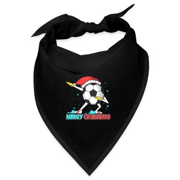 Merry Christmas Dabbing Fußball Jungen Weihnachten - Bandana Dreieckstuch - Schwarz - Vorne