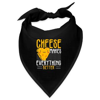 Käse macht alles besser Cheesy Cheese - Bandana Dreieckstuch - Schwarz - Vorne