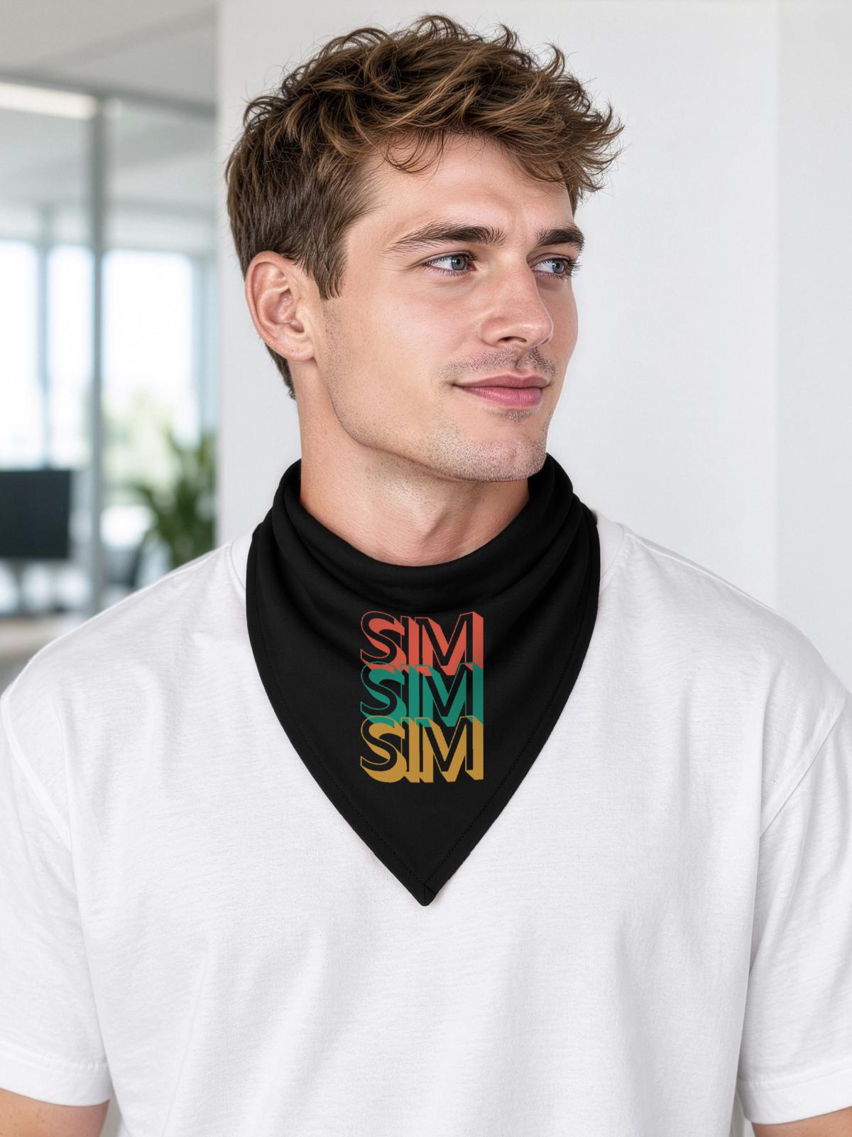 Simracing, Sim Racin, Racer Gift - Bandana Dreieckstuch - Schwarz - Vorne