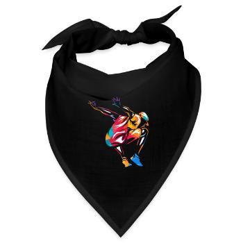 Wendiger Parkour Hindernisläufer - Bandana Dreieckstuch - Schwarz - Vorne