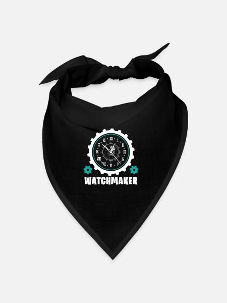 Uhrmacher Uhrenmacher Uhrmachermeister Geschenk - Bandana Dreieckstuch - Schwarz