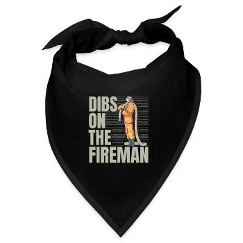 Dibs On The Fireman Feuerwehrmann Feuerwehrmann Fe - Bandana Dreieckstuch - Schwarz - Vorne