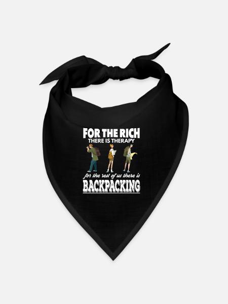 Reiche haben Therapie Wir sind Backpacker - Bandana Dreieckstuch - Schwarz