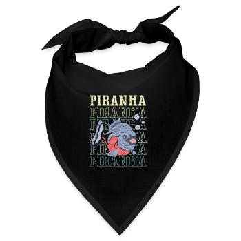 Piranha-Sammler Aquarianer Aquaristik Fischhaltung - Bandana Dreieckstuch - Schwarz - Vorne