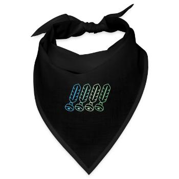 Indiaca Shuttlecock Peteca mit Indiaca Spieler - Bandana Dreieckstuch - Schwarz - Vorne